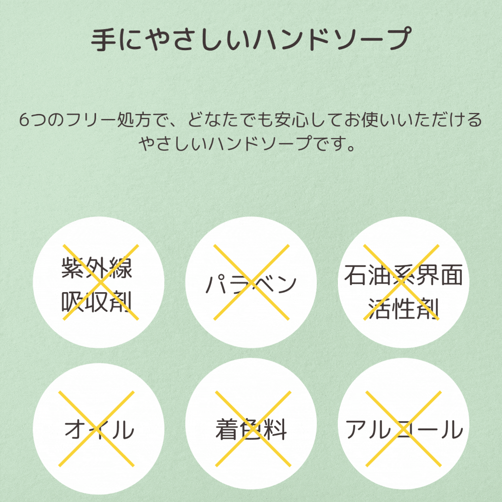 6つのフリー処方で、敏感肌の方にもやさしい