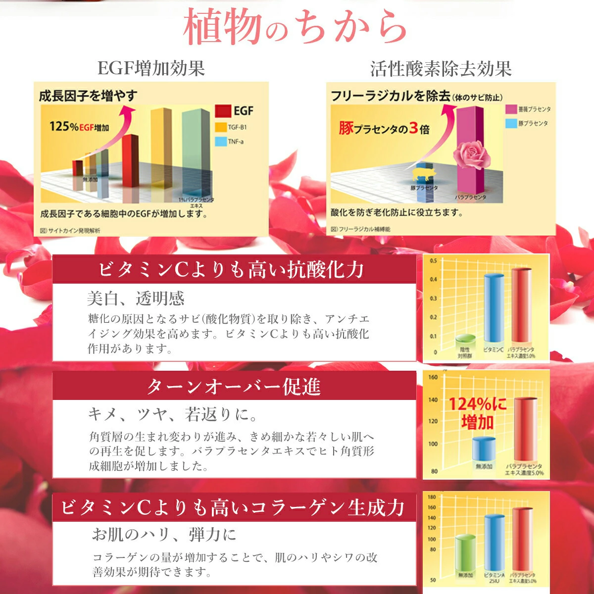 薔薇プラセンタSCに凝縮された「美肌成分」が夏肌サポート